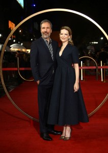 Director Denis Villeneuve, left, and executive producer Tanya Lapointe pose for photographers upon arrival at the premiere of the film 'Dune' on Monday, Oct. 18, 2021 in London. (Photo by Joel C Ryan/Invision/AP)