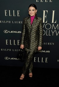 Lucy Hale arrives at the 27th annual ELLE Women in Hollywood celebration on Tuesday, Oct. 19, 2021, at the Academy Museum of Motion Pictures in Los Angeles. (AP Photo/Chris Pizzello)