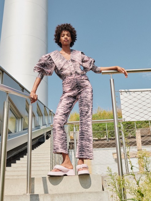 Danish brand Ganni worked with Vegea to make fashionable footwear from a vegan leather derived from the stalks, skins and pips of grapes.