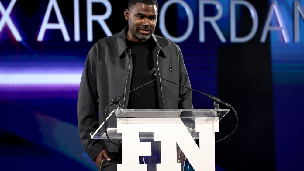 NEW YORK, NEW YORK - NOVEMBER 30: James Whitner speaks onstage at the 35th Annual Footwear News Achievement Awards on November 30, 2021 in New York City. (Photo by Dimitrios Kambouris/Getty Images for Footwear News)