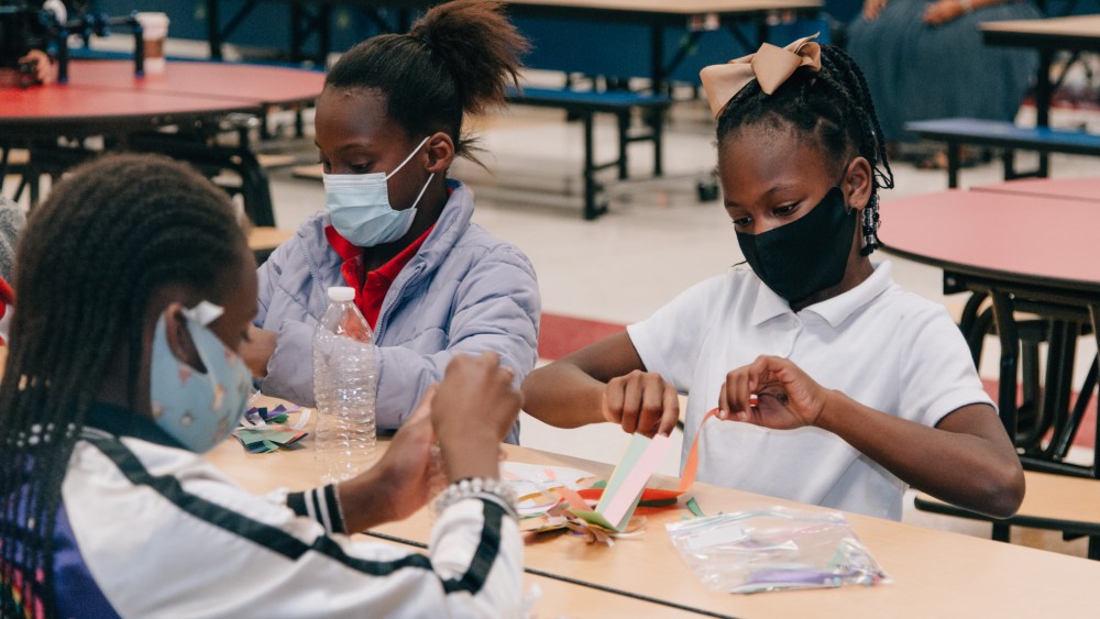 Houston-area students creating artwork as part of the Arte di Bulgari program with Save the Children.