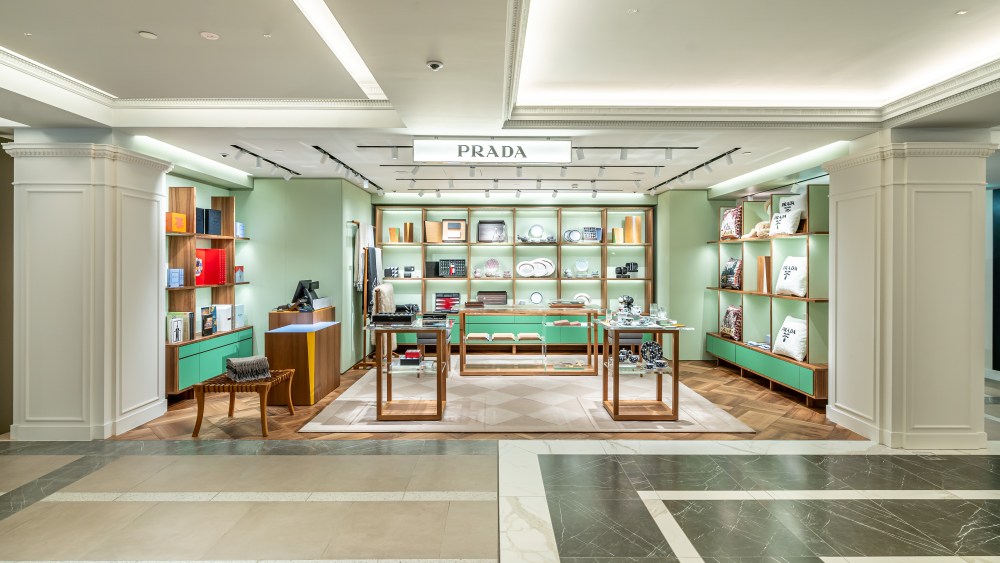 The Prada boutique in Harrods featuring homeware