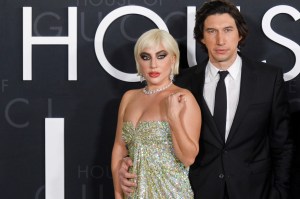Lady Gaga, left and Adam Driver arrive at "The House of Gucci" LA premiere at the Academy Museum of Motion Pictures on Thursday, Nov. 18, 2021, in Los Angeles. (Photo by Willy Sanjuan/Invision/AP)