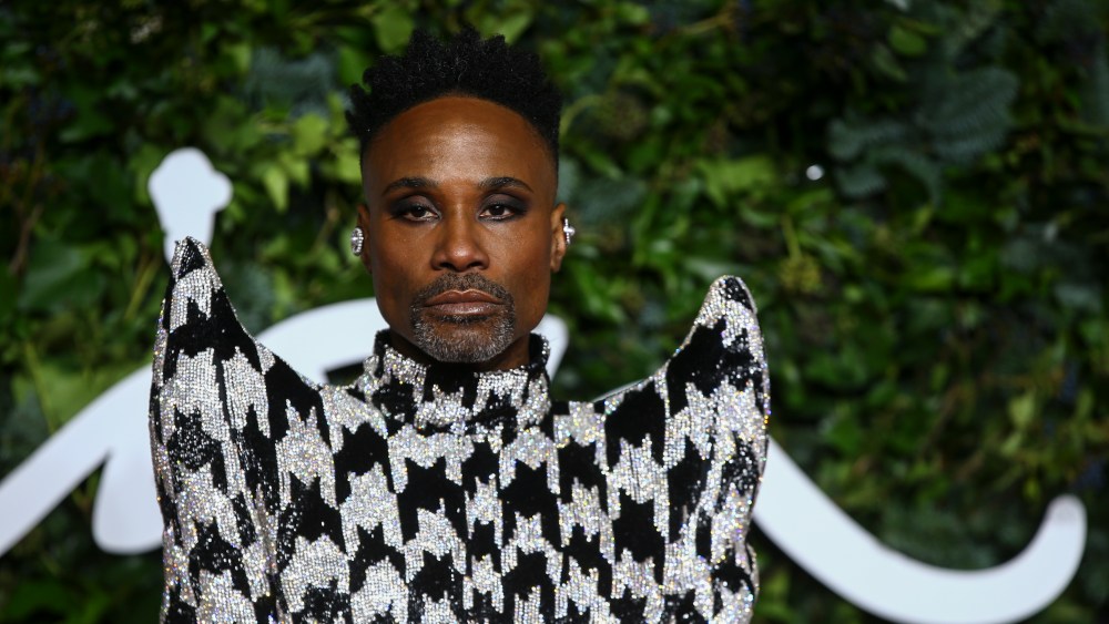 Billy Porter poses for photographers upon arrival at the The Fashion Awards in London Monday, Nov. 29, 2021. (Photo by Joel C Ryan/Invision/AP)