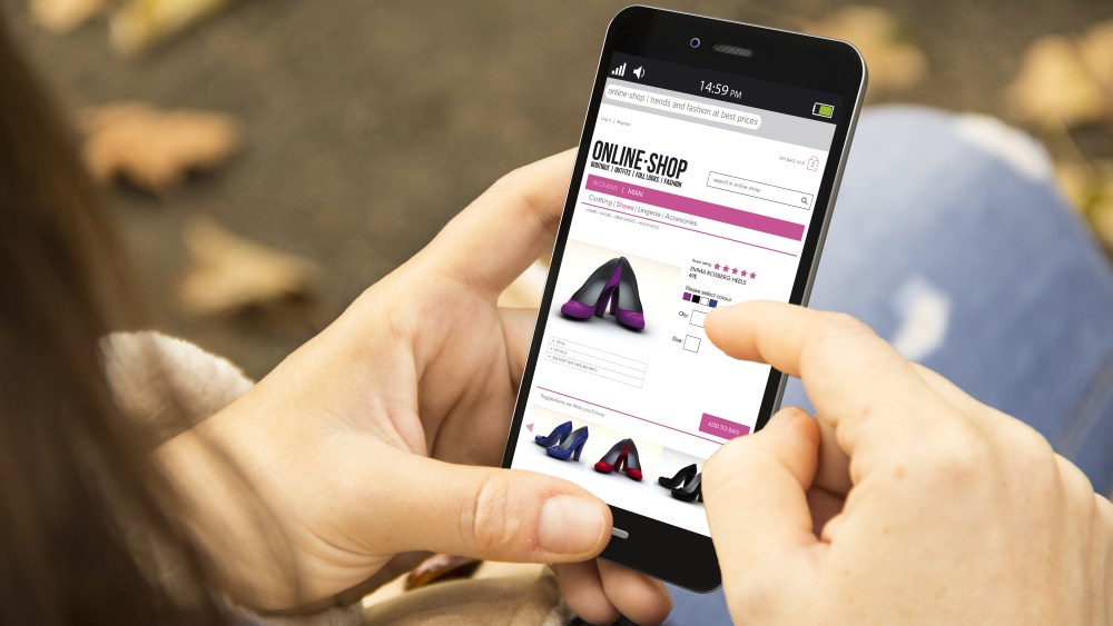 woman shopping on smartphone