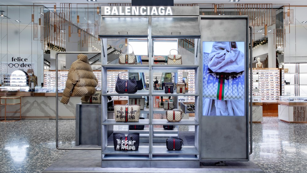 A look at the Balenciaga Hacker Project at the Saks Fifth Avenue pop-up at the New York flagship