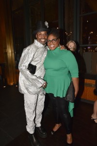 NEW YORK, NY - NOVEMBER 15: Billy Porter and Mary Martha Ford attend The Andy Warhol Museum's NYC Fundraising Dinner at Bryant Park Grill on November 15, 2021 in New York. (Photo by Patrick McMullan/PMC) *** Local Caption *** Billy Porter;Mary Martha Ford