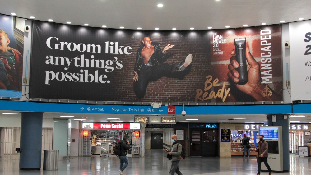 Manscaped advertisement Penn Station