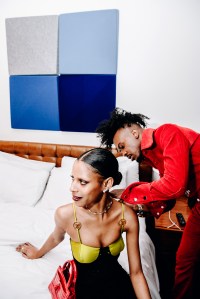 Theophilio designer Edvin Thompson and Amelia Rami get ready for the 2021 CFDAs.