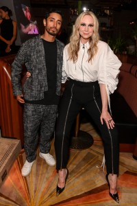 LONDON, ENGLAND - NOVEMBER 09:  Riz Ahmed and Gwendoline Christie attend the Sarabande Foundation Fundraiser at The Standard, London on November 9, 2021 in London, England. (Photo by David M. Benett/Dave Benett/Getty Images for The Standard)