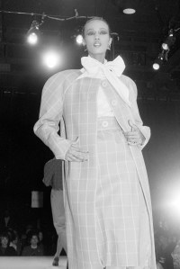 Iman on the runway of the Bob Mackie Spring 1984 show.