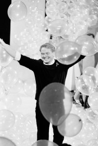 Designer Bob Mackie on stage during the finale of his 1992 Ready to Wear Collection.