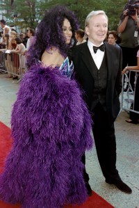 Diana Ross in Bob Mackie with designer Bob Mackie on the red carpet of the 2001 CFDA Awards.