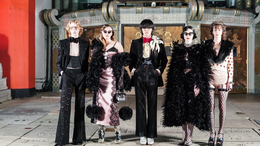 Backstage at the Gucci Spring 2022 Love Parade in Los Angeles