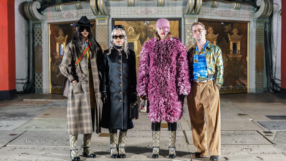 Backstage at the Gucci Spring 2022 Love Parade in Los Angeles
