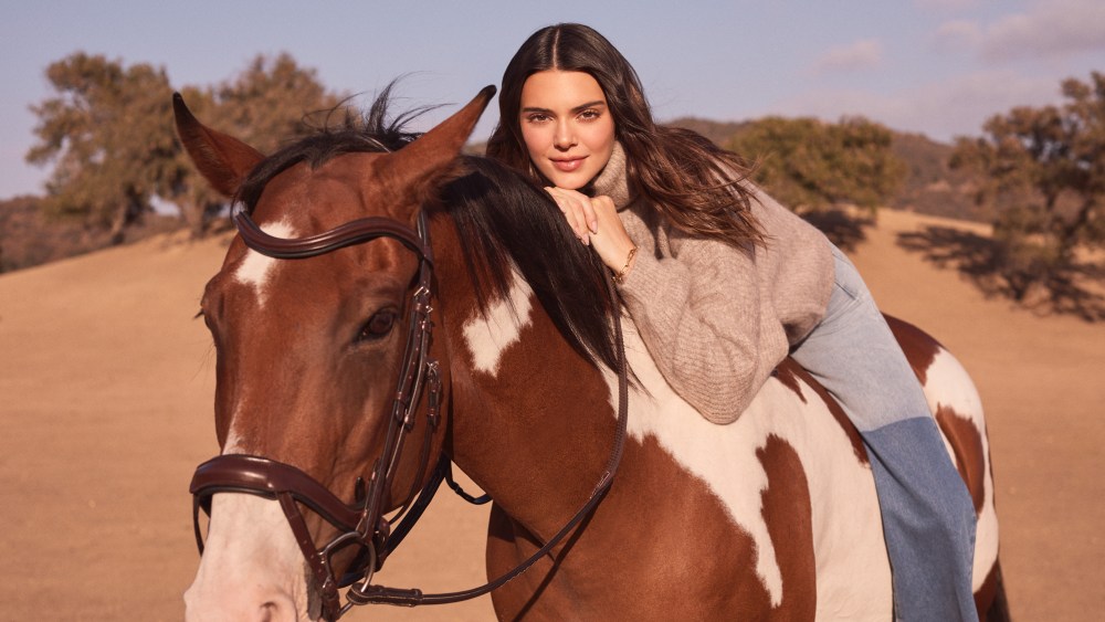 Kendall Jenner in a look from her capsule collection for About You.