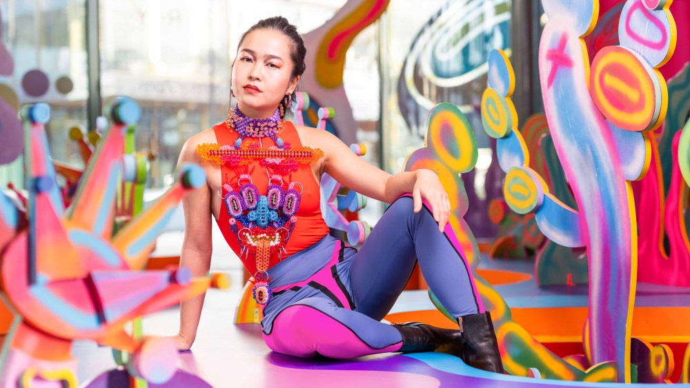 Lydia Chan at her exhibition "Your Ship Has Landed"