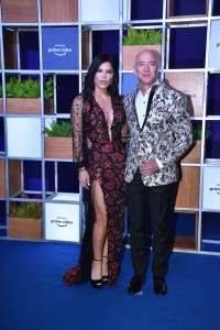Amazon founder and CEO Jeff Bezos has been rubbing shoulders with some of India’s top entertainers during a trip to the country this week. Bezos and his girlfriend, Lauren Sanchez, posed for photos at a blue carpet event in Mumbai organized by Amazon Prime Video on Thursday. 17 Jan 2020 Pictured: Jeff Bezos and Lauren Silverman. Photo credit: Varinder Chawla / MEGA TheMegaAgency.com +1 888 505 6342 (Mega Agency TagID: MEGA587009_001.jpg) [Photo via Mega Agency]