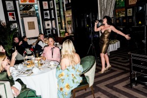 Krysta Rodriguez performing at the 50 years of Manolo Blahnik virtual exhibit party.