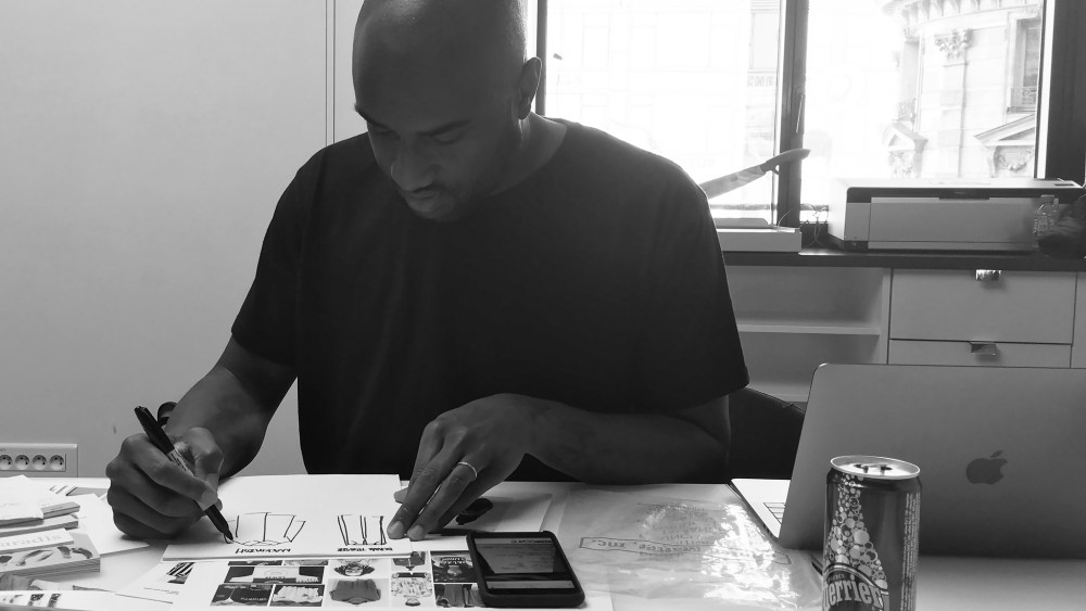 Virgil Abloh at work.