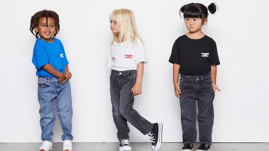 Frame launched its first unisex kids’ collection this fall, with a portion of proceeds benefiting the non-profit organization Baby2Baby.