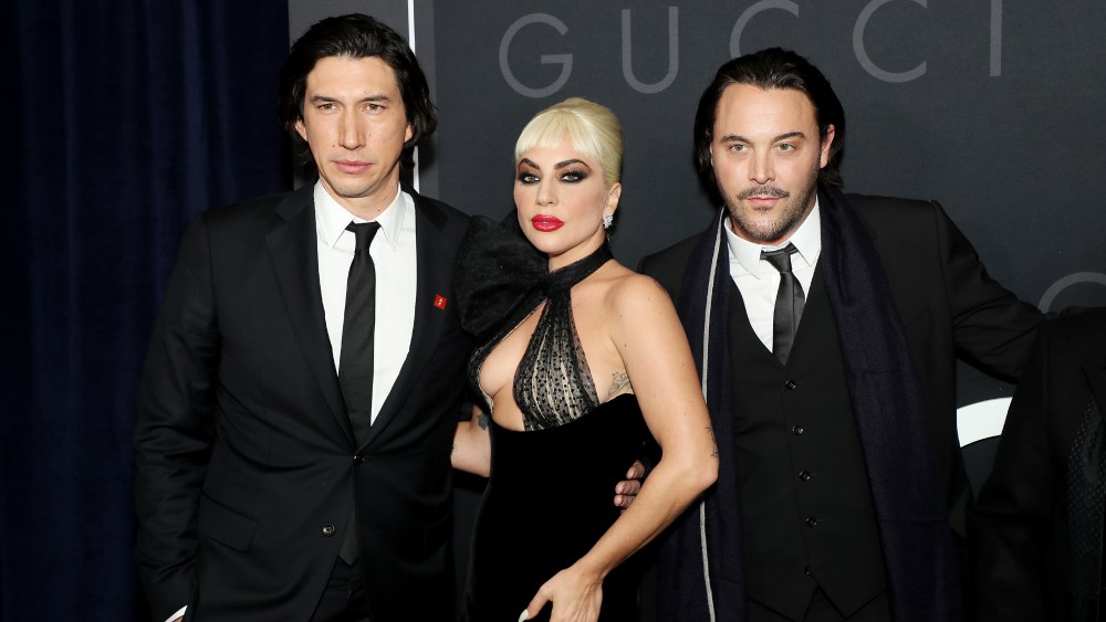 -New York, NY - 11/16/21 - "House of Gucci" New York Premiere-PICTURED: Adam Driver, Lady Gaga and Jack Huston-PHOTO by: Marion Curtis / StarPix for MGM-Location: Jazz at Licoln Center