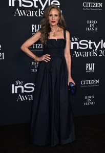 Andie MacDowell arrives at the 2021 InStyle Awards at The Getty Center on Monday, Nov. 15, 2021 in Los Angeles. (Photo by Jordan Strauss/Invision/AP)