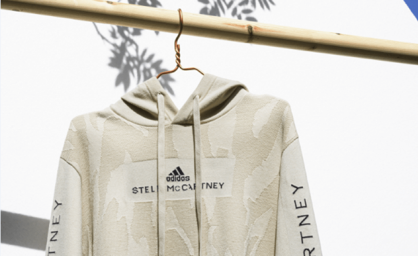 The Adidas by Stella McCartney Infinite Hoodie made using NuCycl fibers from Evrnu.
