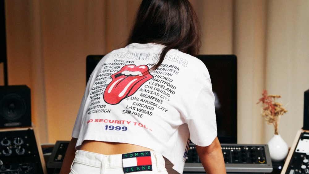 Tommy Jeans debuts a line of Rolling Stones band merch as part of its “Tommy Revisited: Music Edition” collection featuring various artists.