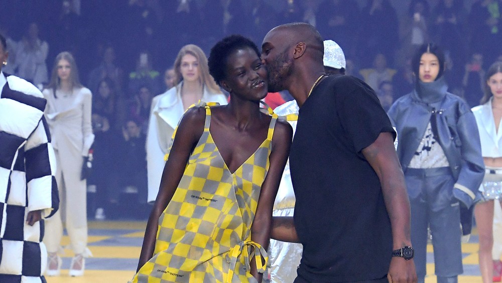 Adut Akech and Virgil Abloh in 2019, Off-White Fall 2019