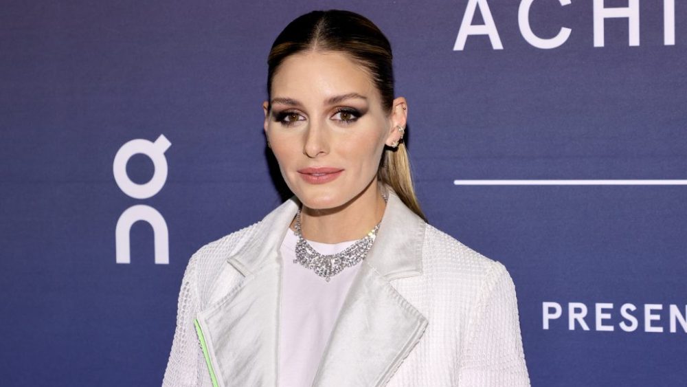 Olivia Palermo, Titi Adesa, Footwear News Achievement Awards, red carpet, mules, rainbow mules, heeled mules, stiletto mules