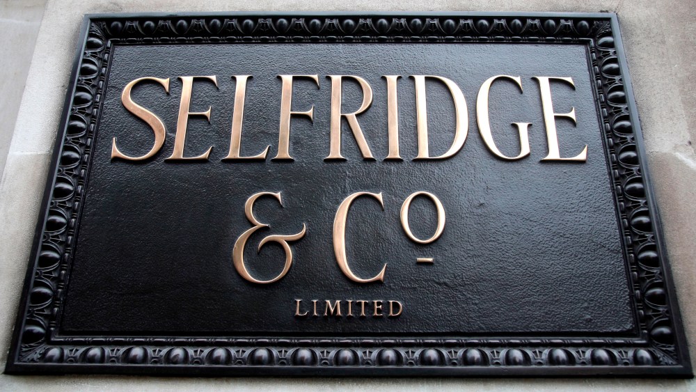 The sign of Selfridges on Oxford Street.