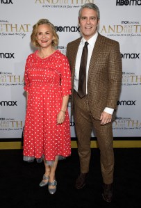 Amy Sedaris, left, and Andy Cohen attend the premiere of HBO's "And Just Like That" at the Museum of Modern Art on Wednesday, Dec. 8, 2021, in New York. (Photo by Evan Agostini/Invision/AP)