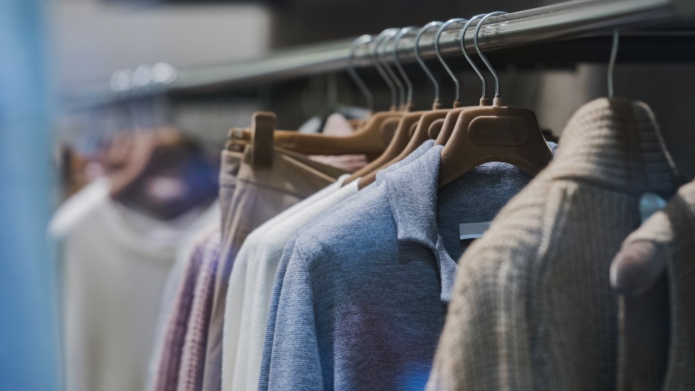 men's clothing in closet