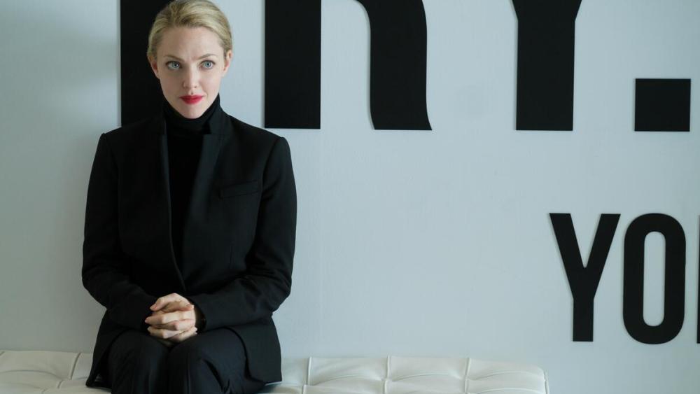 Amanda Seyfried as Elizabeth Holmes in "The Dropout"