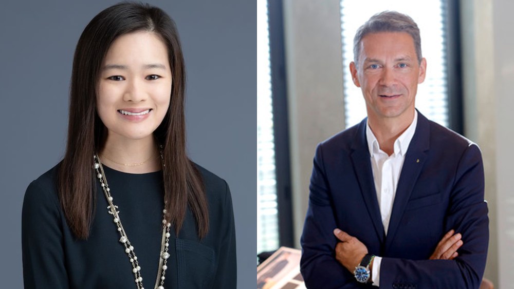 Kamshim Lau, executive director of Lifestyle International Holdings Limited, and Holger Blecker, ceo of German retailer Breuninger.