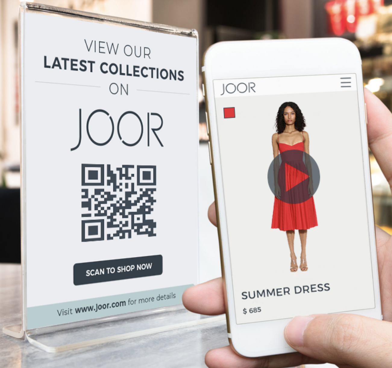 Joor has since integrated the online and in-person experiences, supporting virtual selling via its desktop platform and physical selling through its mobile apps and personalized QR codes.