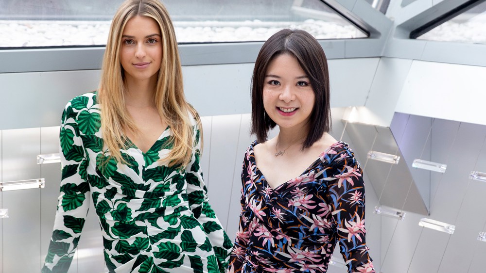 Talita von Furstenberg and Gabby Hirata at the DVF headquarters in New York on December 8, 2021.