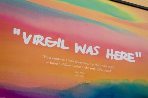 Louis Vuitton Flagship in Paris with the windows “Tribute to Virgil Abloh”