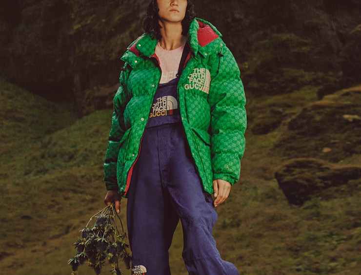 A look from The North Face x Gucci campaign shot in Iceland.