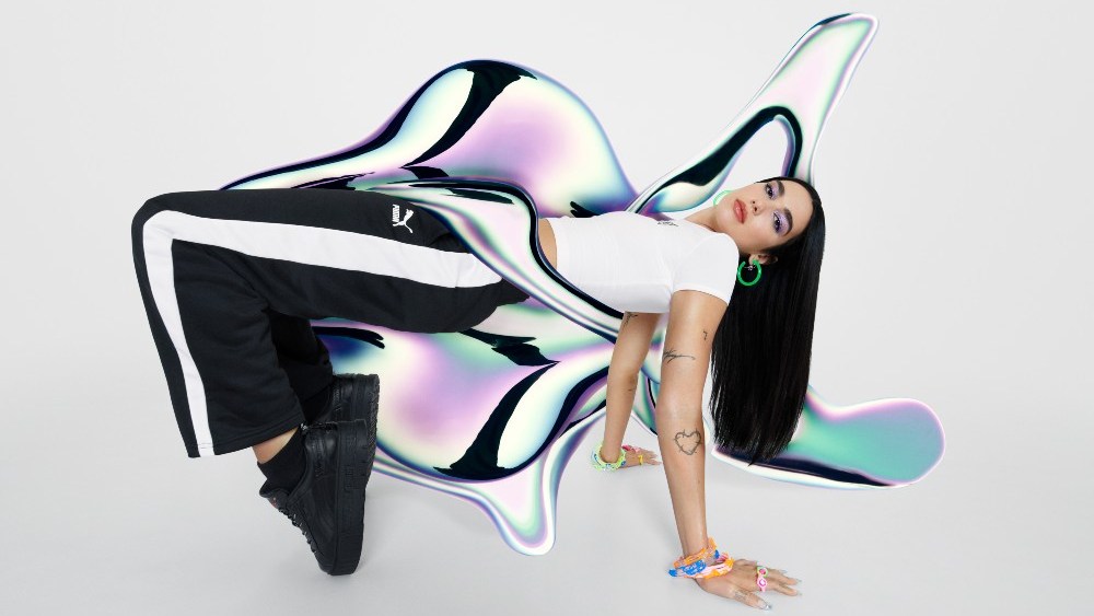 Puma's "Flutur" capsule, its first product collaboration with Dua Lipa, includes baby tees, a hoodie and a Mayze sneaker.