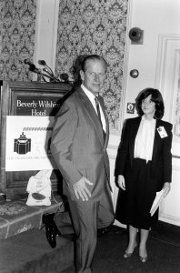 Prince Philip, Duke of Edinburgh, attends an event, presented by Shakespeare's Globe Foundation (a group devoted to building a replica of the Globe Theatre in London), at the Beverly Wilshire Hotel in Beverly Hills, 1982.