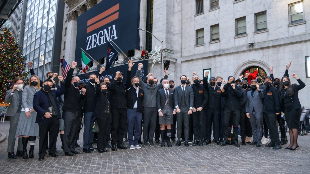 Gildo Zegna leads the cheering flanked by the likes of Alessandro Sartori and Thom Browne.