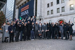 Gildo Zegna leads the cheering flanked by the likes of Alessandro Sartori and Thom Browne.