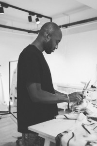Virgil Abloh working in his studio.
