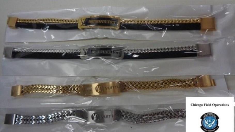 Customs and Border Protection officers in Cincinnati seized a shipment of counterfeit designer brand jewelry and scarves from China.