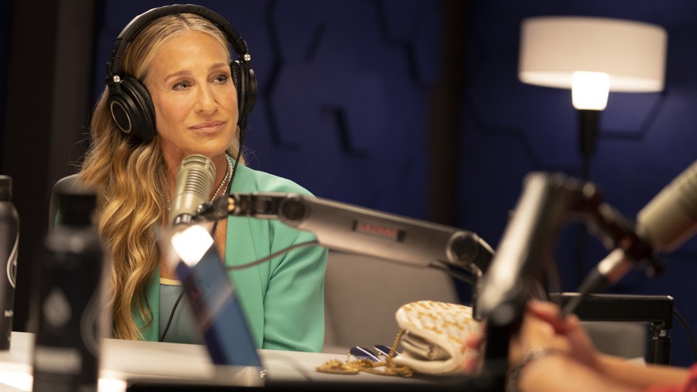 Carrie Bradshaw (Sarah Jessica Parker) breaks into podcasting in "And Just Like That."