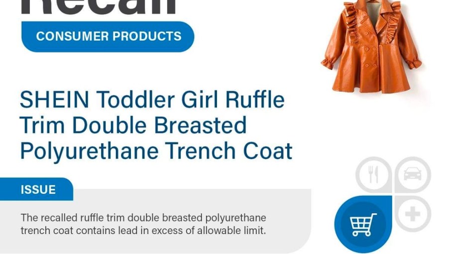 Canada's national health agency has recalled a toddler's jacket sold by Shein for containing high levels of lead.