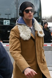 New England Patriots quarterback Tom Brady (12) walks into the stadium prior to the NFL AFC Championship football game against the Kansas City Chiefs, Sunday, Jan. 20, 2019 in Kansas City, Mo. (NFL Photos via AP)