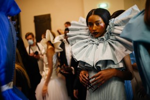 Backstage at Viktor and Rolf Couture Spring 2022